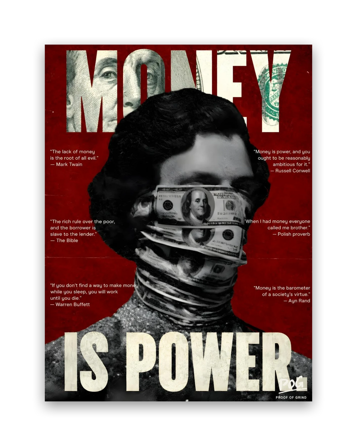 Money Is Power – 15×20 cm – Zonder lijst
