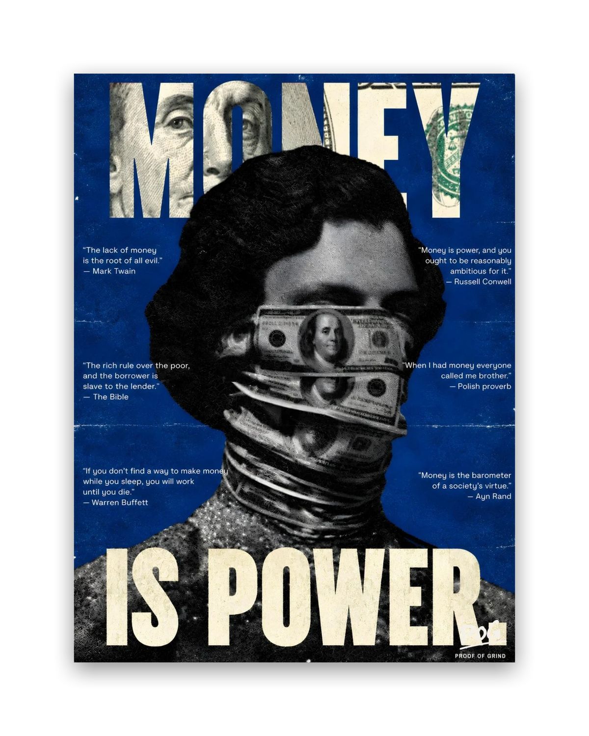 Money Is Power – 15×20 cm – Zonder lijst