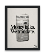 Vertaal het geld – 15×20 cm – Zwart