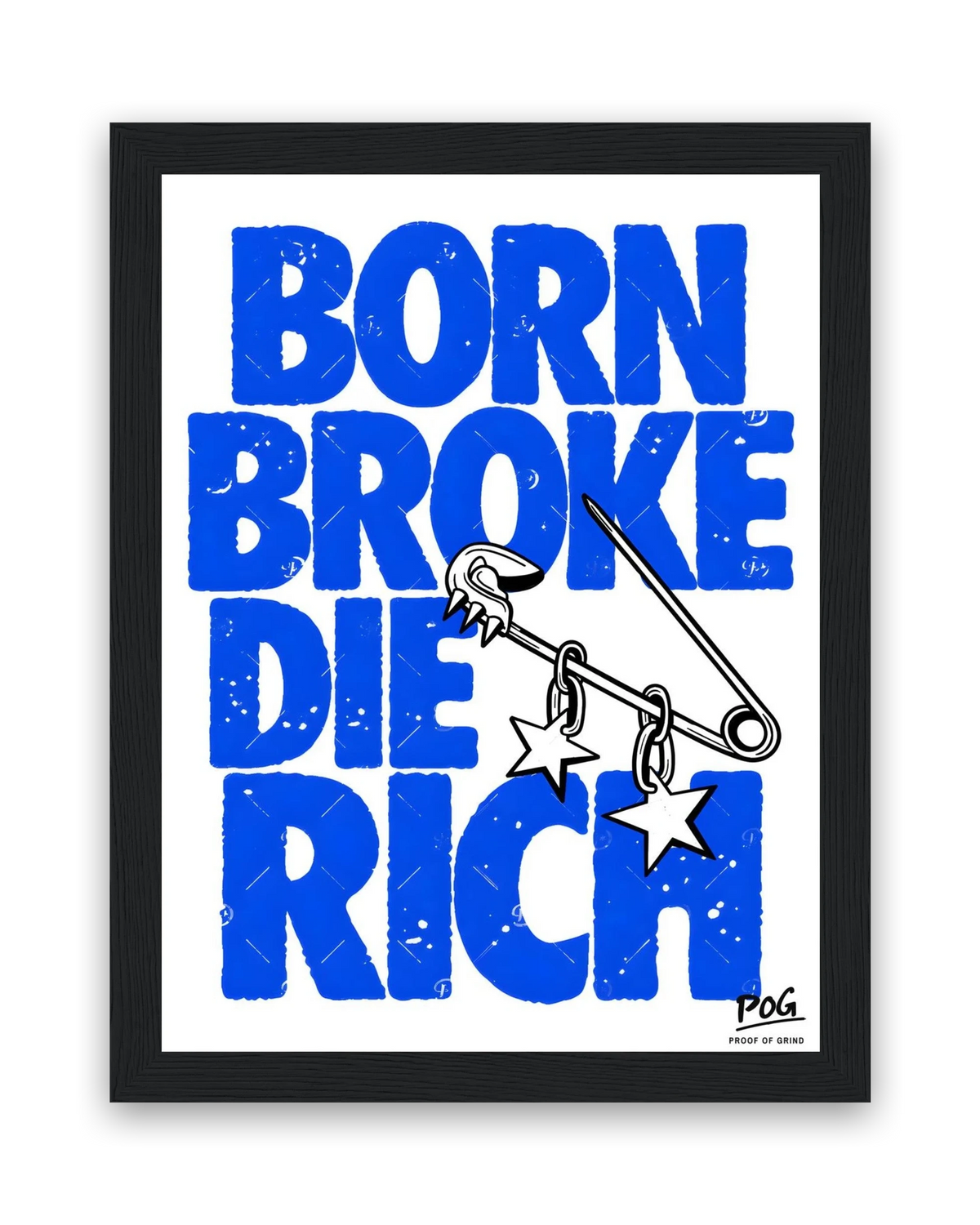 Born Broke Die Rich – 15×20 cm – Zwart
