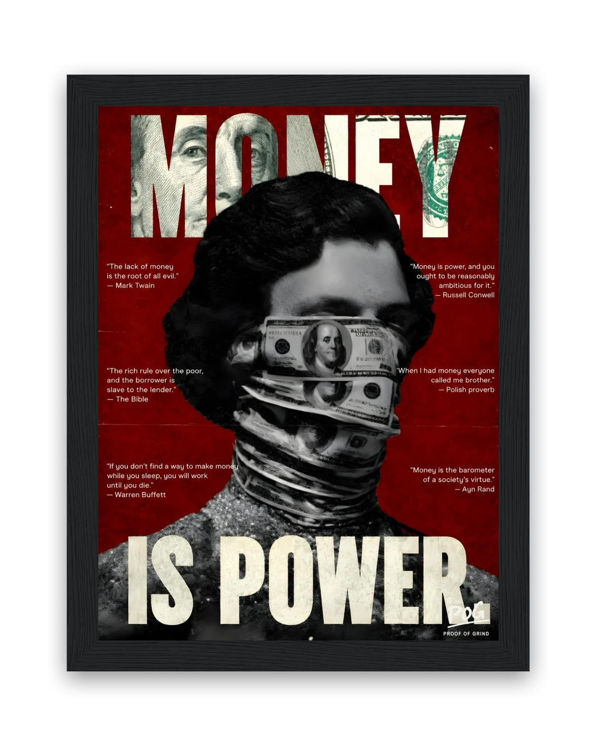 Money Is Power – 15×20 cm – Zwart