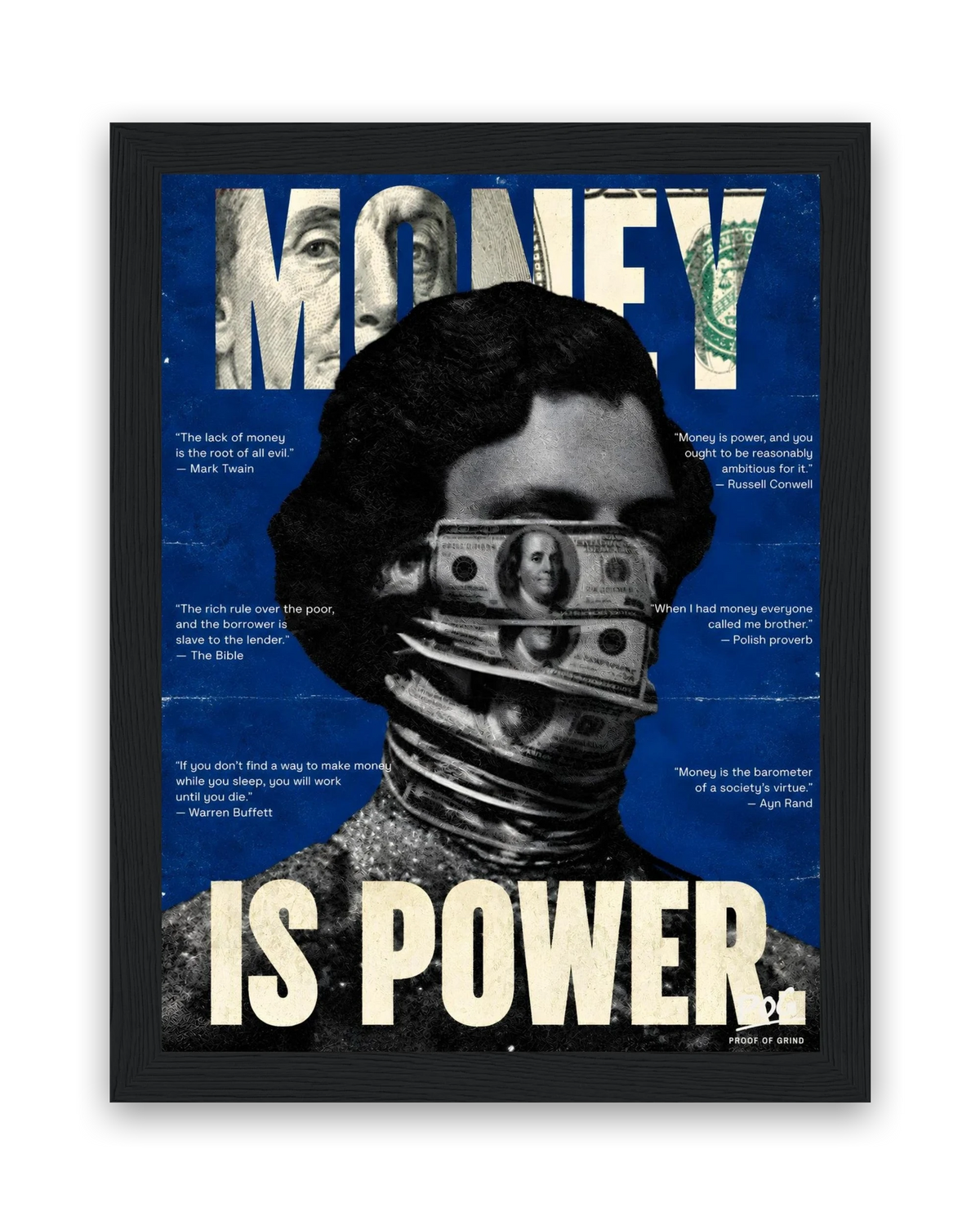 Money Is Power – 15×20 cm – Zwart