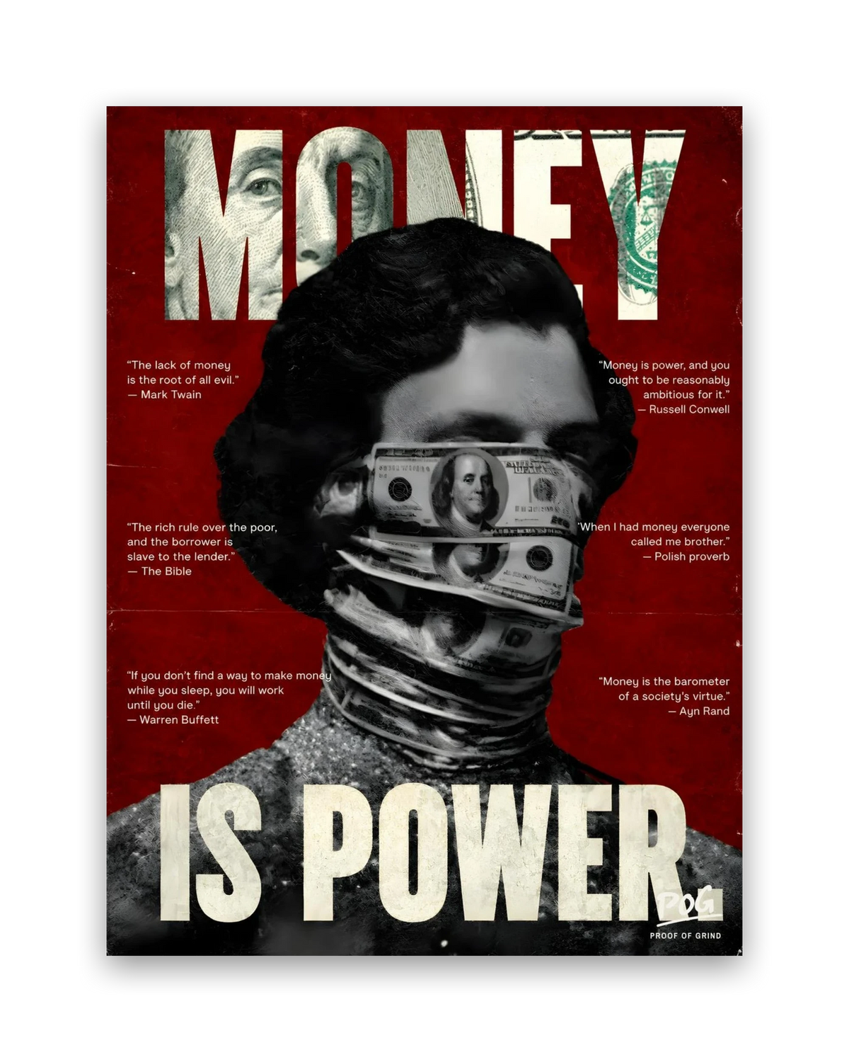 Money Is Power – 30×40 cm – Zonder lijst