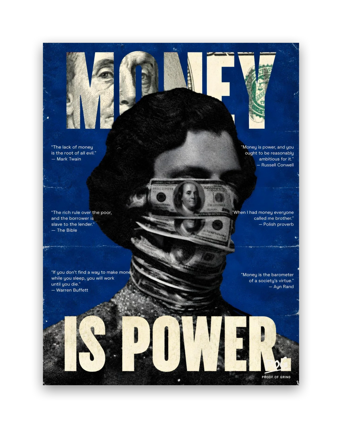 Money Is Power – 30×40 cm – Zonder lijst