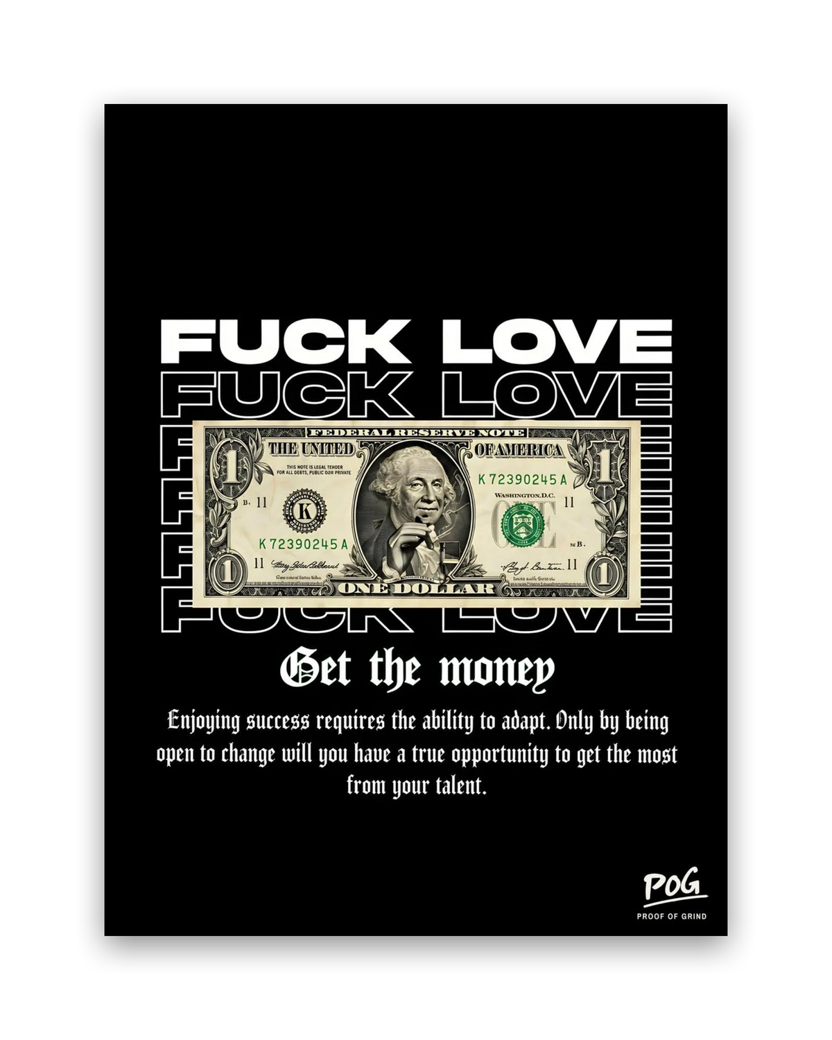 Fuck Love – 30×40 cm – Zonder lijst