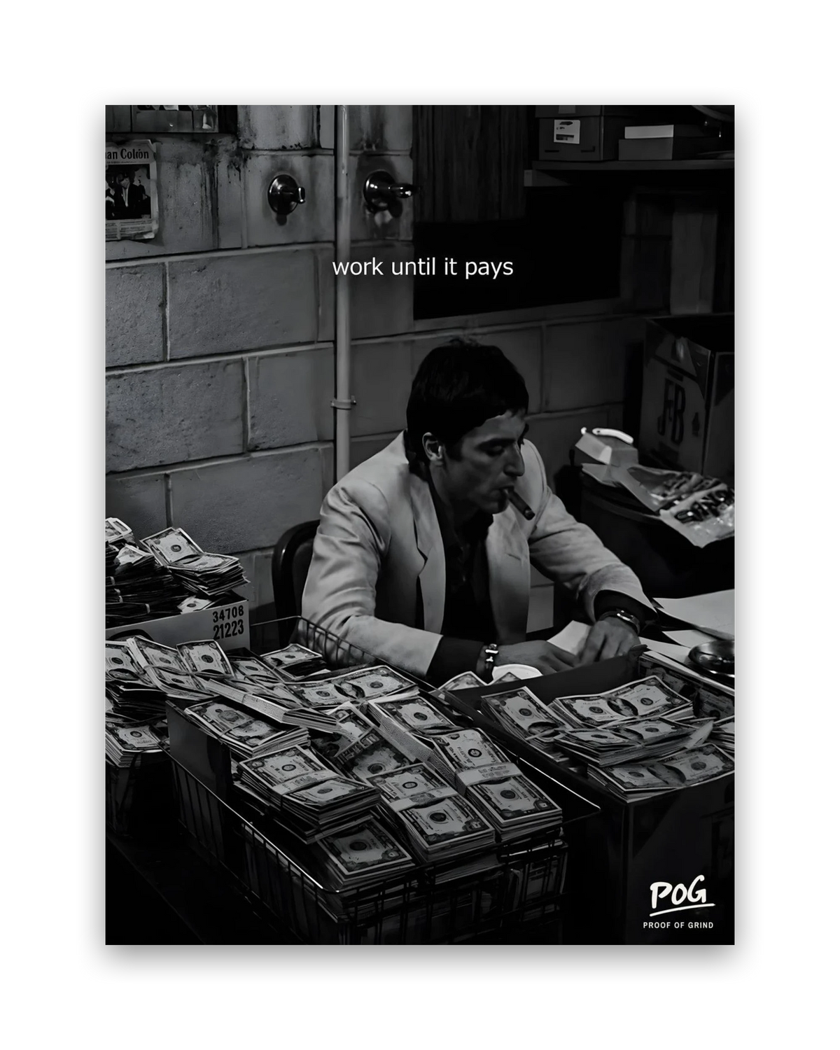 Work Until It Pays – 30×40 cm – Zonder lijst