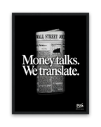 Vertaal het geld – 30×40 cm – Zwart