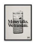 Vertaal het geld – 30×40 cm – Zwart