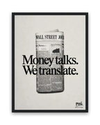 Vertaal het geld – 30×40 cm – Zwart