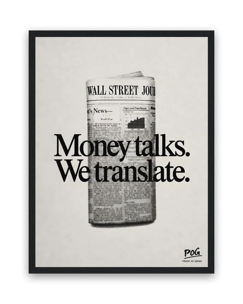 Vertaal het geld – 30×40 cm – Zwart