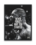 Never Forget Why You Started – 30×40 cm – Zwart