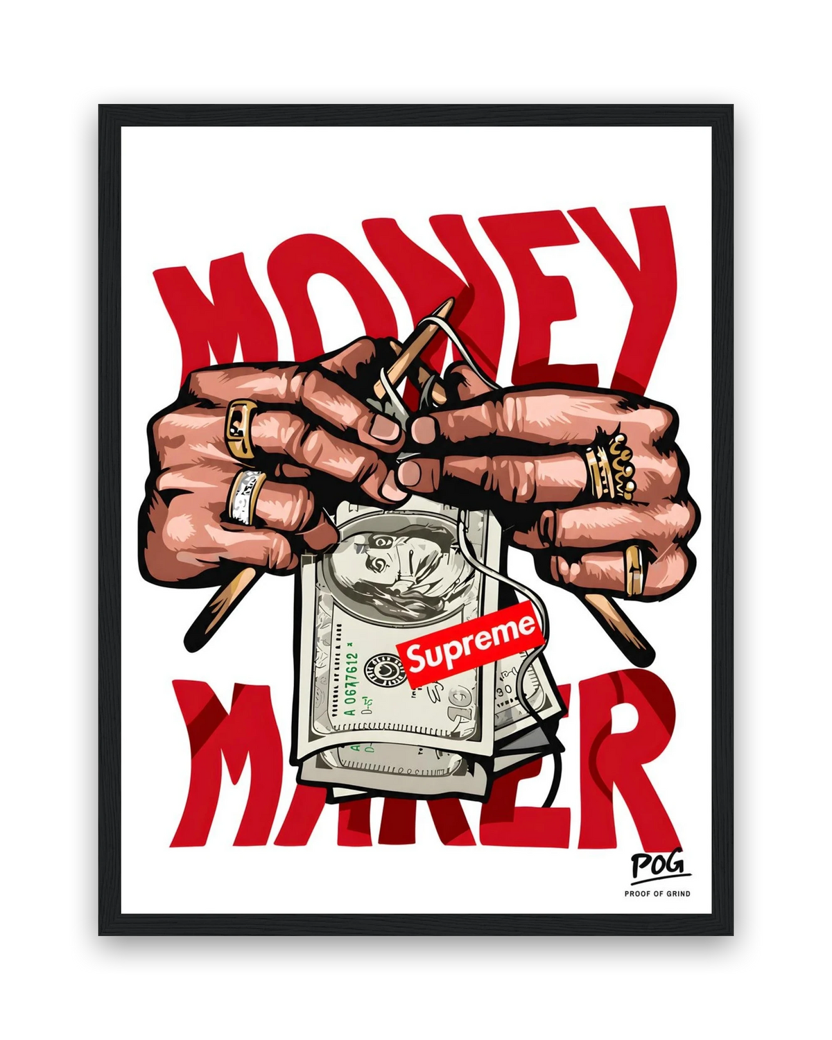 Money Maker – 30×40 cm – Zwart