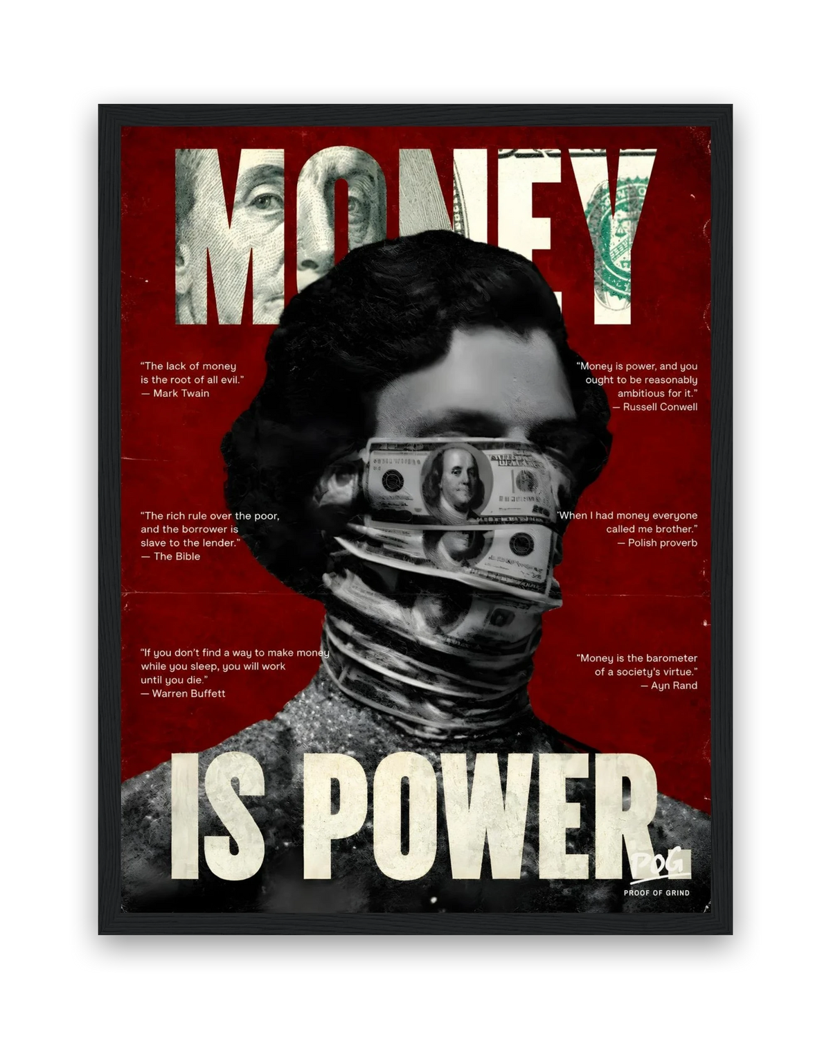 Money Is Power – 30×40 cm – Zwart