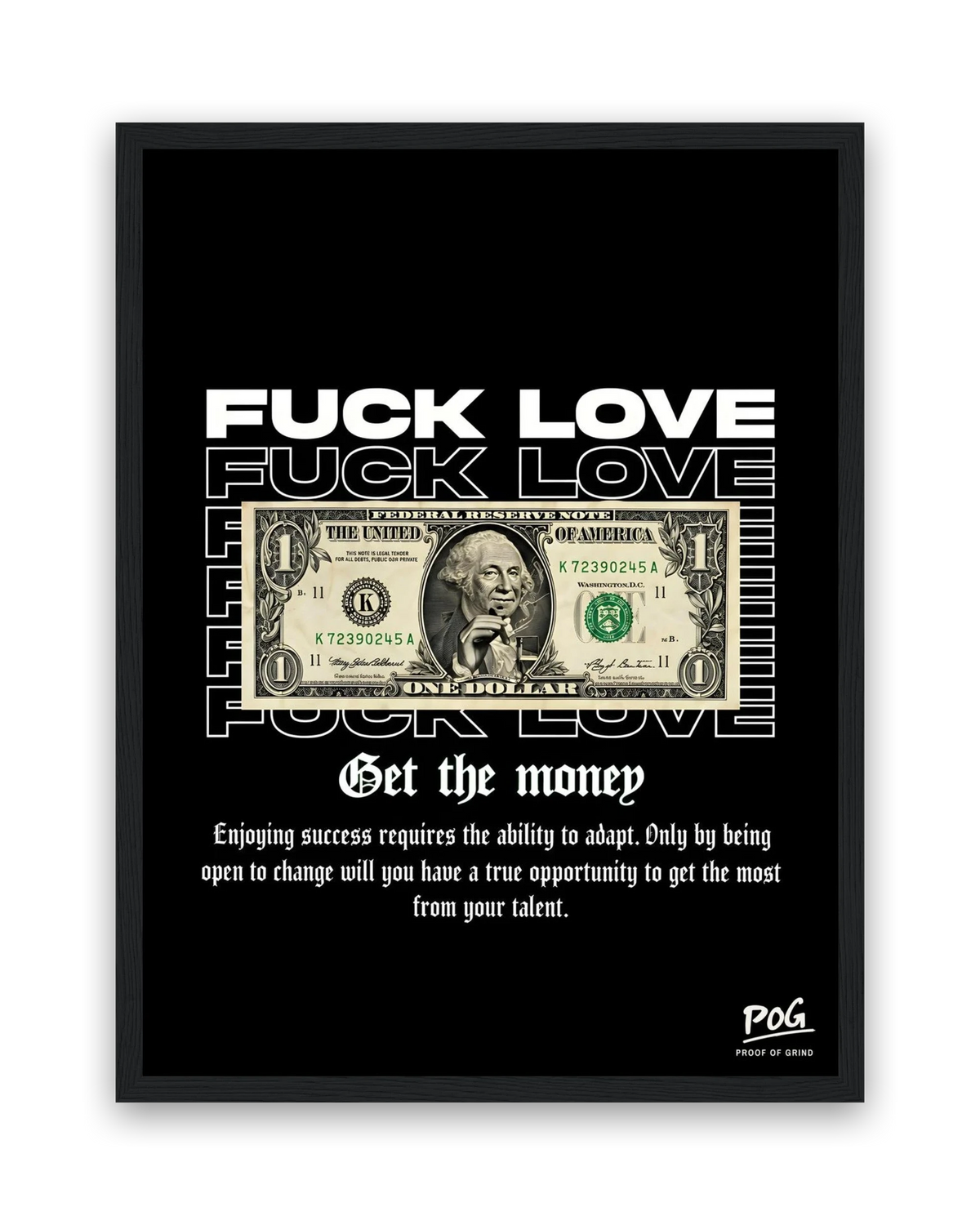 Fuck Love – 30×40 cm – Zwart