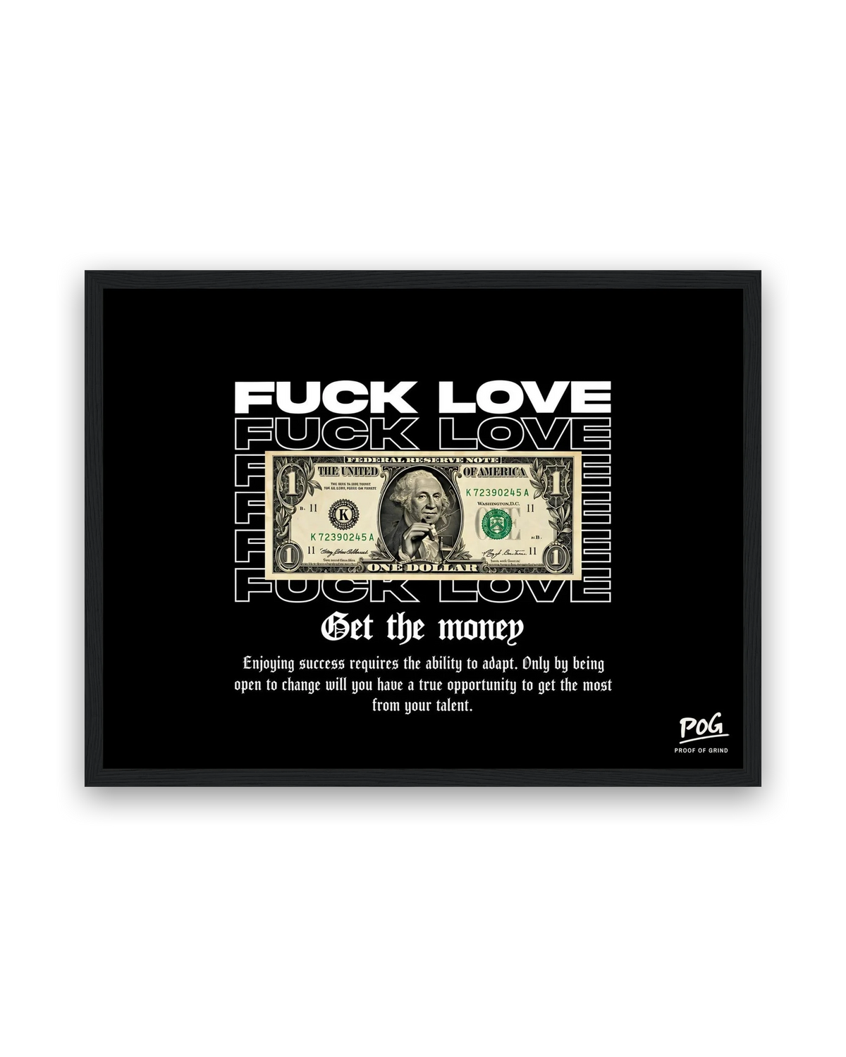 Fuck Love – 30×40 cm – Zwart