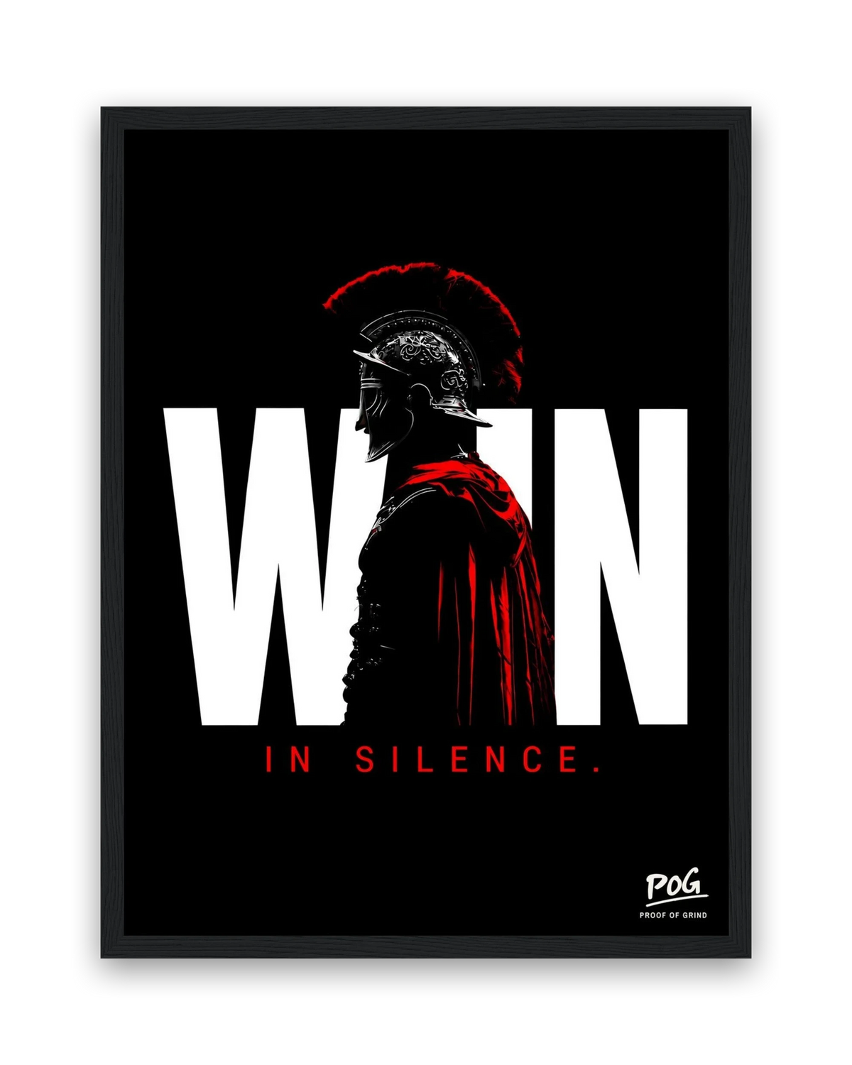Win In Silence – 30×40 cm – Zwart