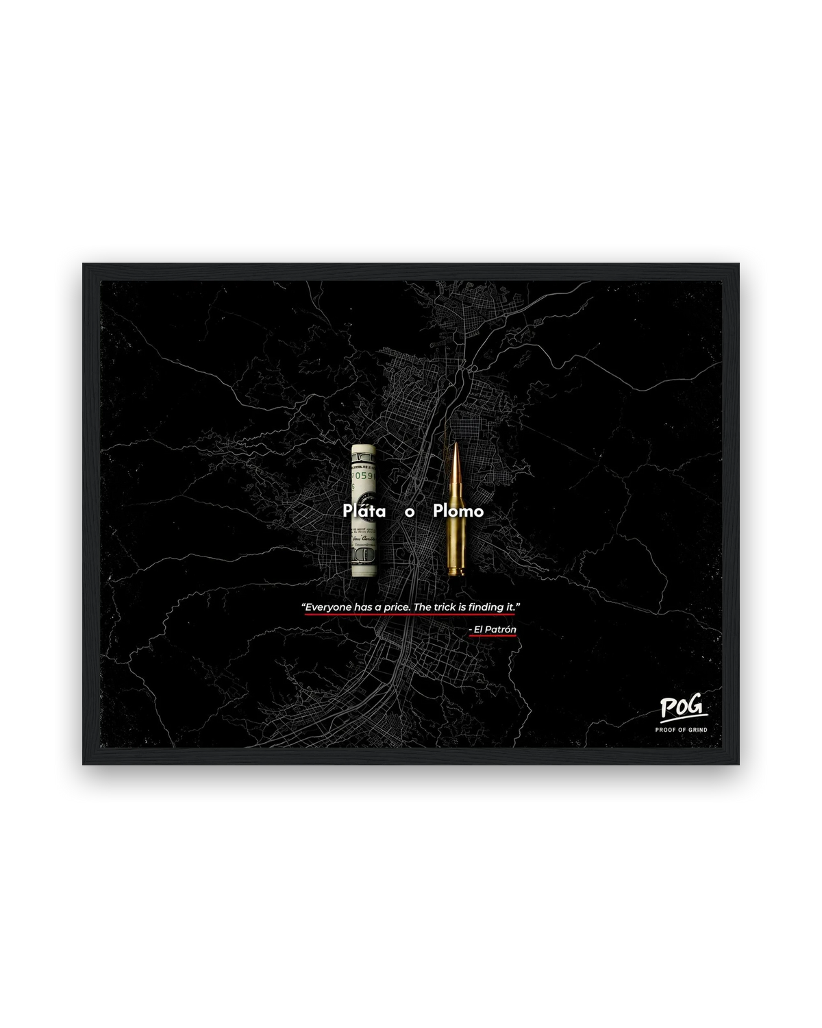 Plata o Plomo – 30×40 cm – Zwart