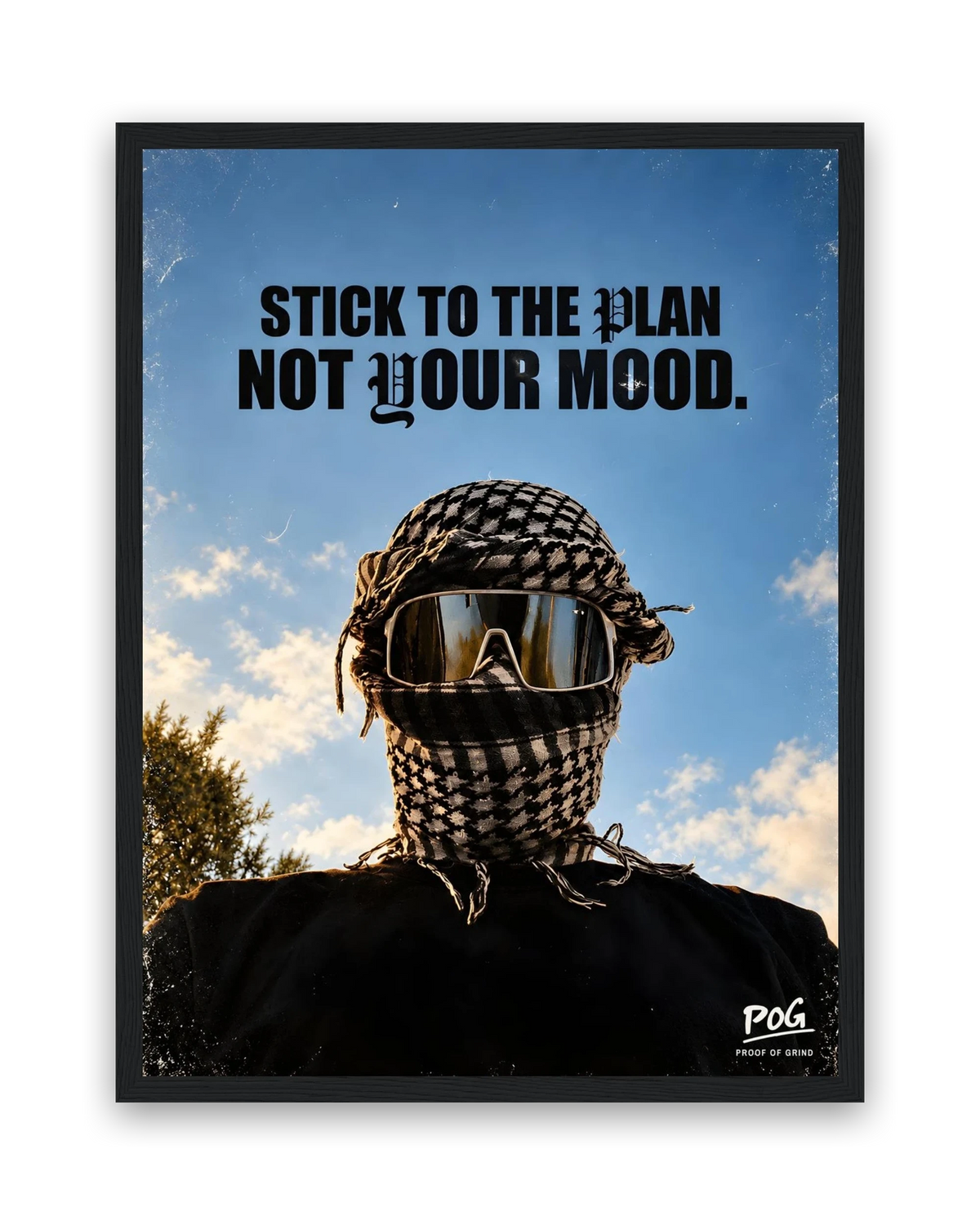 Stick To The Plan Not Your Mood – 30×40 cm – Zwart