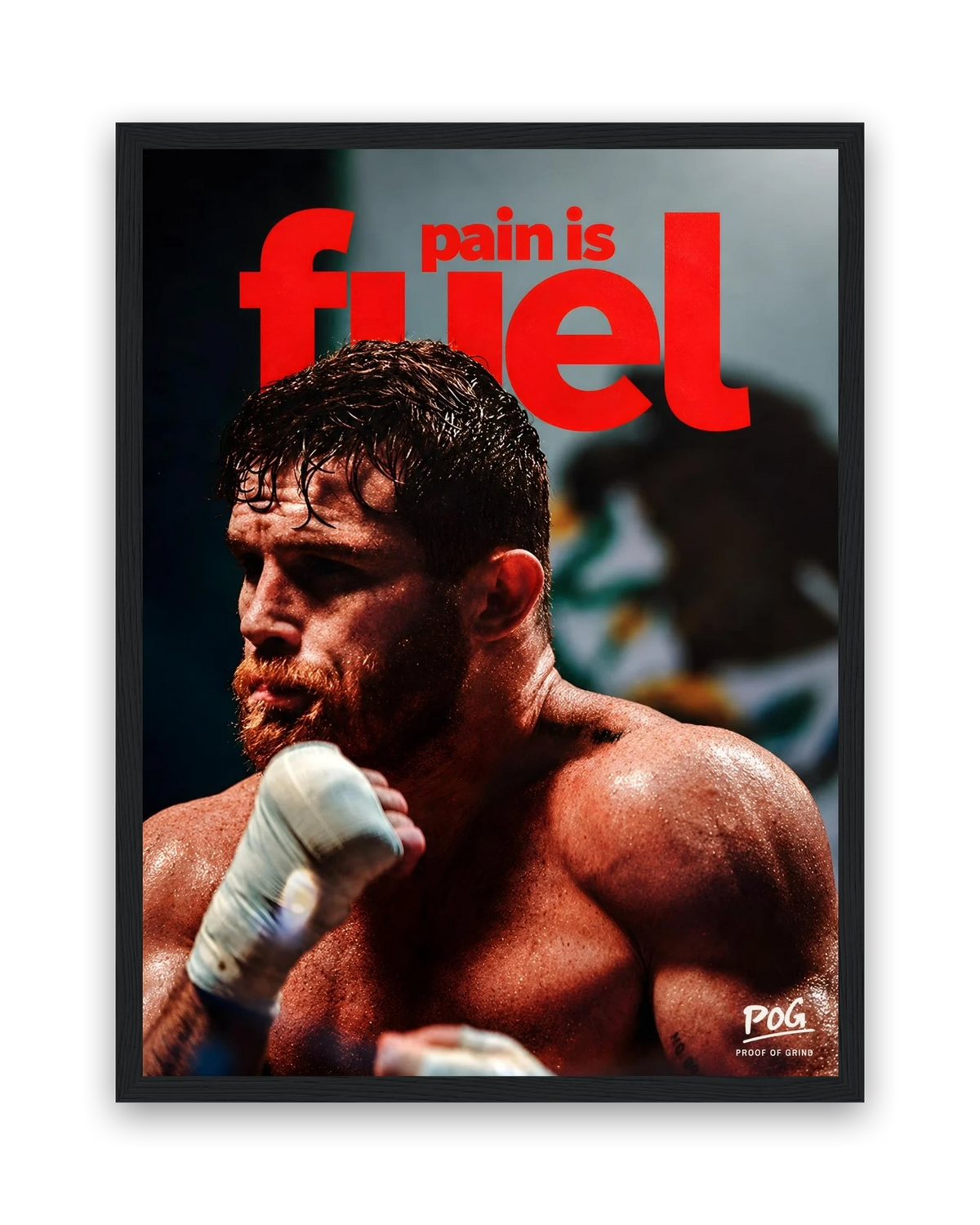 Pain Is Fuel – 30×40 cm – Zwart