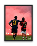 Rivalen in de rook – 30×40 cm – Zwart