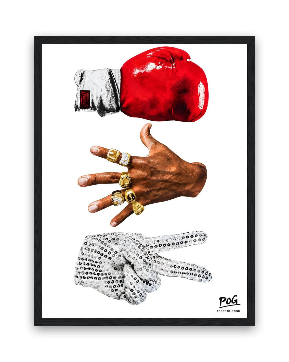 Steen papier schaar – 30×40 cm – Zwart