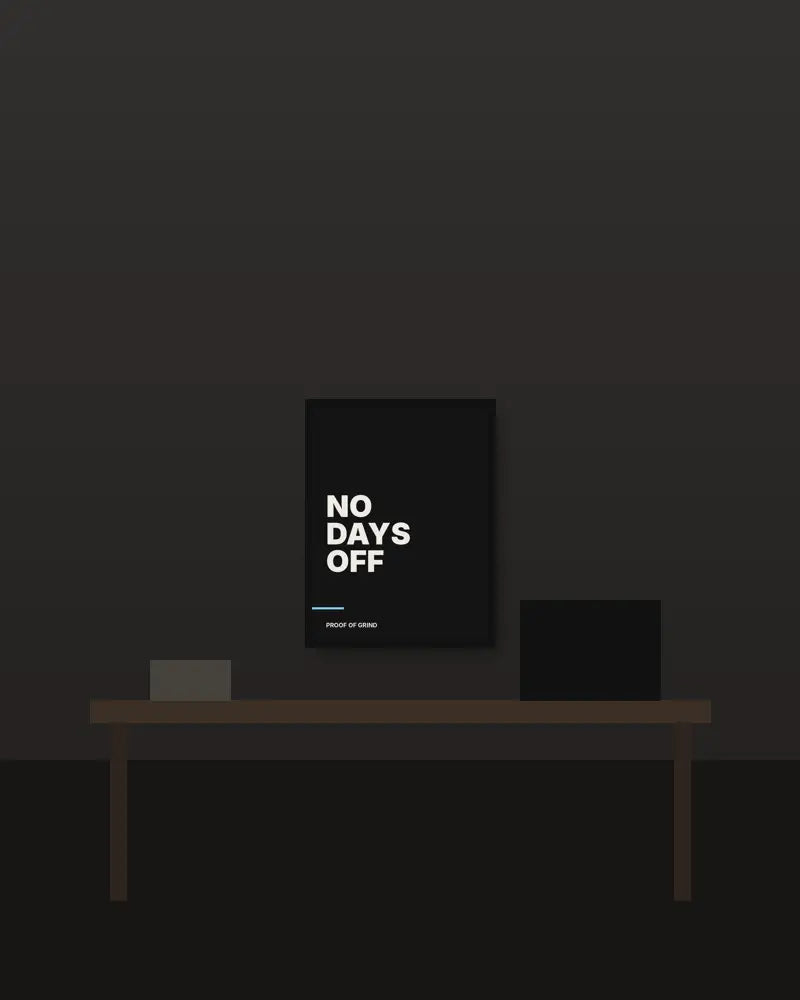 No Days Off – 15×20 cm – Zwart
