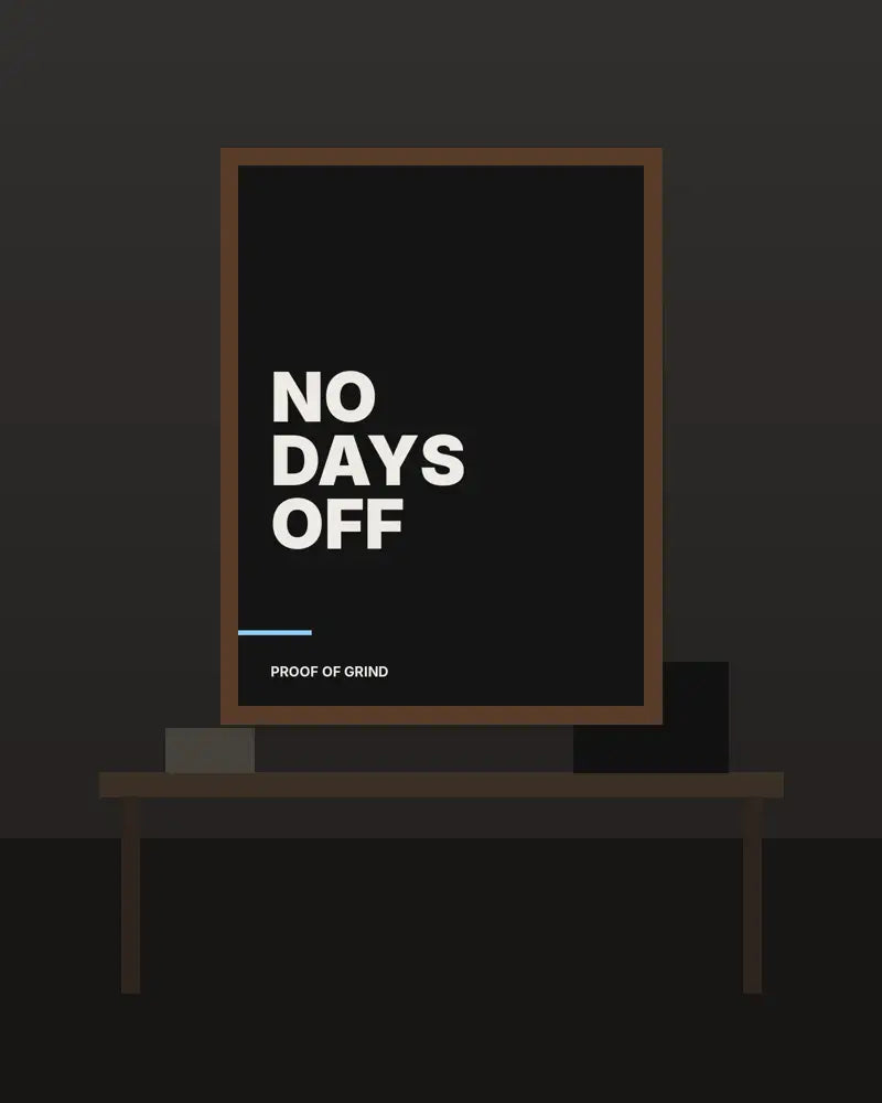 No Days Off – 45×60 cm – Donker hout