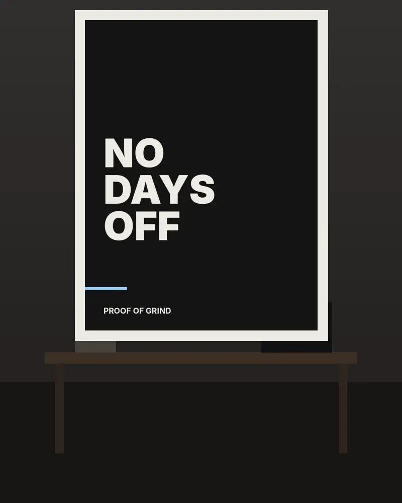 No Days Off – 60×80 cm – Wit